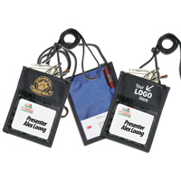 420D Polyester 5 Function Tradeshow Badgeholder and Neck Wallet